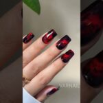 Easy Marble Effect! 🖤♥️ Unlock another usage of Our Wave Gel Polish! 🌊#naildesign #marblenails