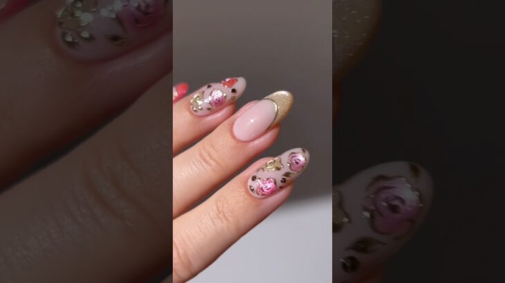 💐✨💕 glassy rose bouquet #nails #nailart #naildesign