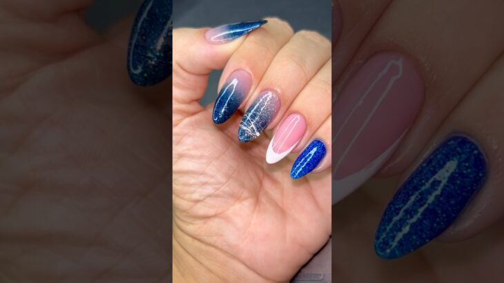 Esmaltação azul 💙🦋✨ #unhasnaturais #nails #nailart #unhas #shortsnails #shorts
