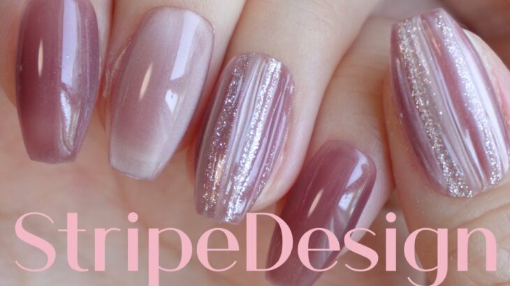 DAISO×CanDo｜たった２色で作るストライプデザイン💅輝かせて沈ませて、今あるマグネットで色増やそ✨