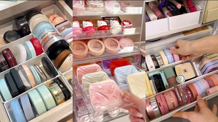 ASMR MAKEUP STOCKING & ORGANIZING VANITY 🎀