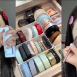 ASMR MAKEUP STOCKING & ORGANIZING VANITY 🎀