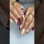 Nude tinted structure gel in Oval dual form nail extension French polkadots and star design
