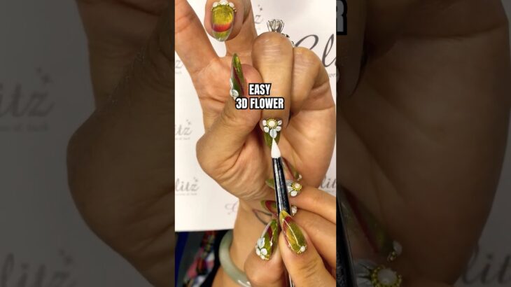 Easy 3D Flower Nail Art🌸 #glitzaccessoriesandsuch
