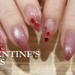 【100均だけ】大人ローズのバレンタインネイル🌹ホログラム埋め込み方も紹介♡