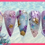MULTI-LAYERED PASTEL MERMAIDCORE NAIL ART TUTORIAL 🧜‍♀️| Easy 3D Nail Design | Summer Nails ☀️