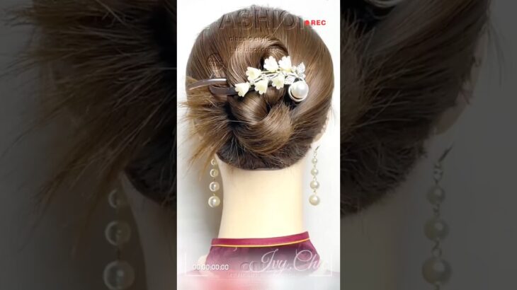 Simple & Pretty Everyday Hairstyle 💕 Easy to Learn! #updo  #hairstyle #easyhairstyle
