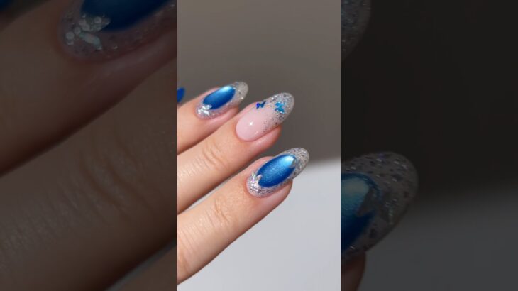 🦋🫧🪩 dreamy butterfly #nails #nailart #naildesign