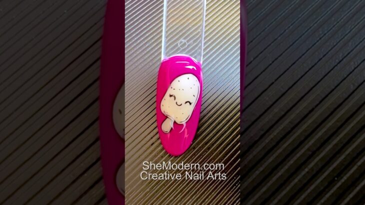 Ice Cream Bar Sticker Decal Nail Art and Reverse Wet Coloring with Sticky Semi-Gel Stamping Polishes
