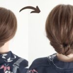 [Medium Hair Updo] Simple Topsy Tail & Braid Low Bun Tutorial