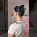 Slick back hairstyle with a claw clip hack! #hairtutorial