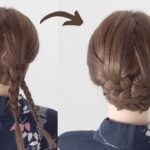 【着物・浴衣のヘアアレンジ】三つ編み4つで作る上品まとめ髪/ [Yukata Updo] Just 4 Braids! Easy & Elegant Low Bun