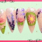 Birth Flower Nail Set 🪷 Larkspur and Waterlily for July | Beginner Nail Art Tutorial
