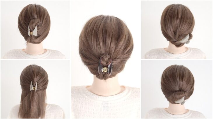 【ミディアムヘアのヘアアレンジ】ヘアクリップだけで簡単！崩れない大人のまとめ髪アレンジ5選 / Hair Clip Hairstyles