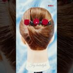 Easy Updo Hairstyle for Beginners with Rose Hair Clip 🌹 | Step-by-Step Tutorial #hairstyle #updo