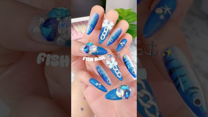 Fish Nail 🐟🫧⚓️✨ | #nails #nailart