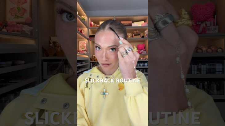 UNCUT *2 MINUTE* SLICKBACK BUN ROUTINE !!!! 💗⭐️🐠 #hairinspo #hairtutorial #slickback