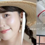 【毎日メイク】過去最高レシピかも！？夏のナチュラル系女子の毎日メイクレシピと最近のこと🪞崩れにくい×日焼け対策×透明感🫧(おまけコーデもꕤ︎︎)