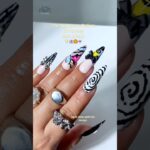 Sally & Jack Nightmare Before Christmas Nails 🎃🖤 Gel-x nail art Part 2 #halloweennails #nailart