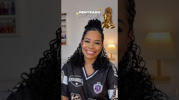 penteado fácil para day  after ⭐️ #penteado #penteados #dayafter #cachos #cacheadas