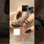 ブラック×リボン×ハートホロドットネイル🖤 #セルフネイル#ジェルネイル#ネイル#gelnails #nails