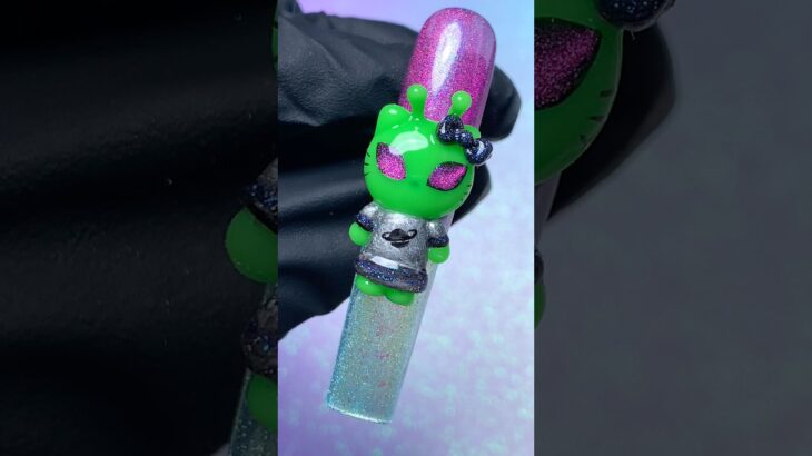 Kitty’s close encounter 👽🎀🛸 #nails #nailgelart #nailart #nailartheaven #nailtech #diy #naildesign