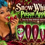 Poison Apple Halloween Airbrush Nail Art Tutorial | Spooky Drip Nails